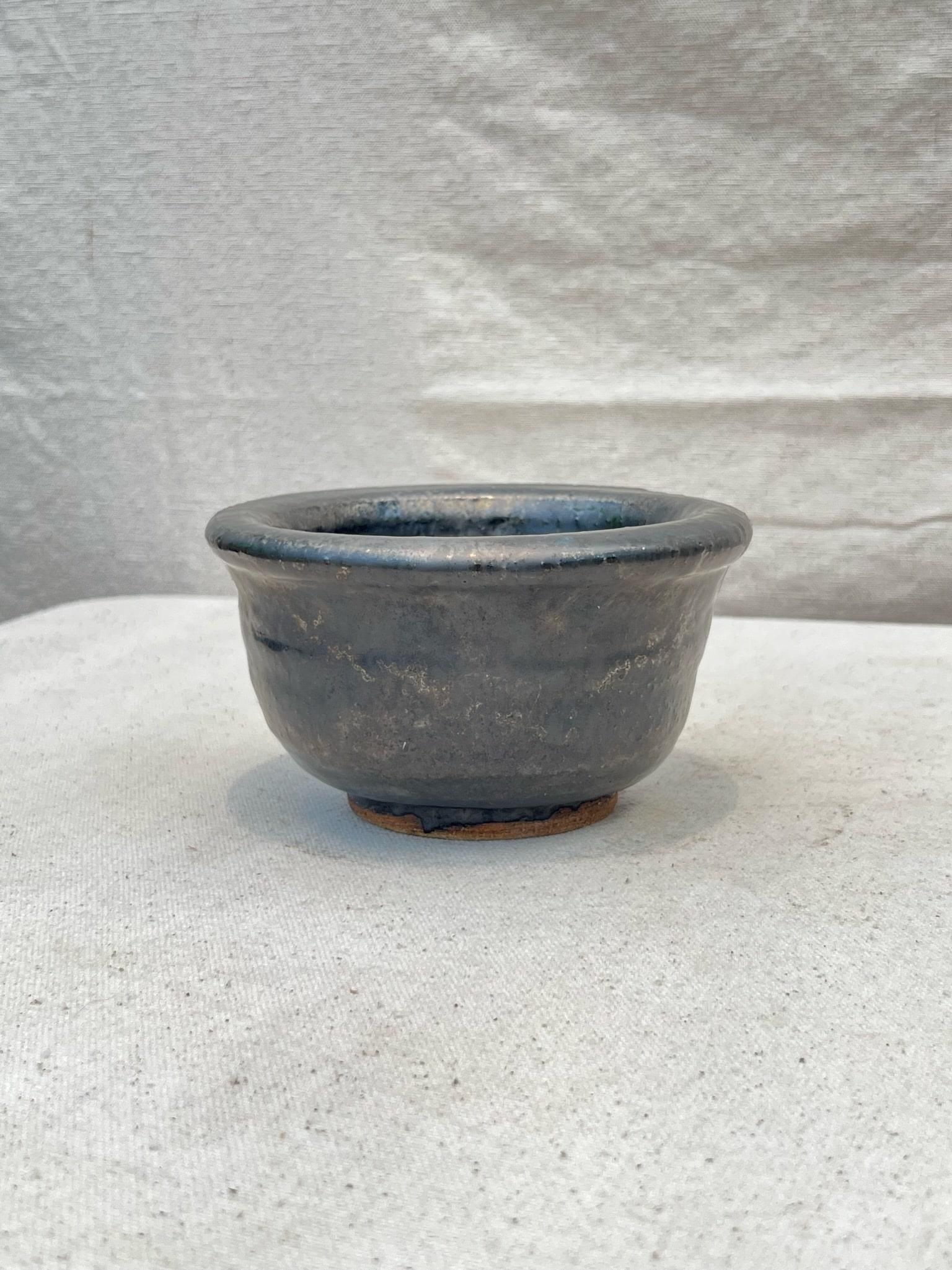 Ceramic Vintage 1980s Small Black Asian Bowl For Sale