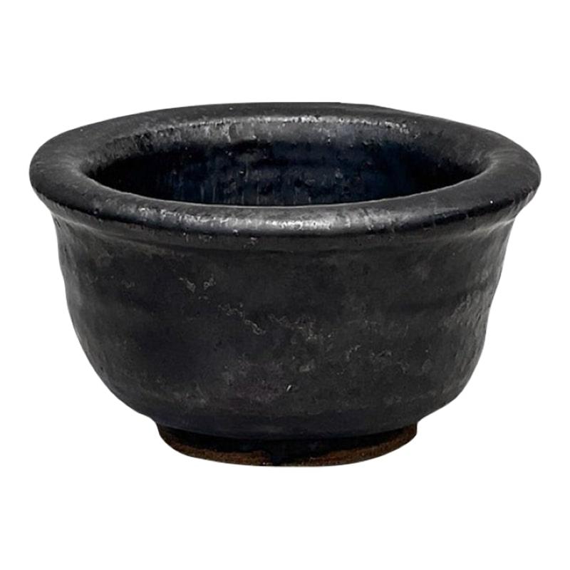Vintage 1980s Small Black Asian Bowl For Sale
