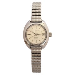 Retro 1980s Stainless Steel 21 Jewels Ladies Waltham Automatic Watch