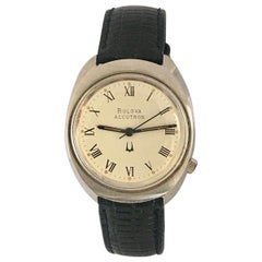 Vintage 1980s Stainless Steel Bulova Accutron Watch