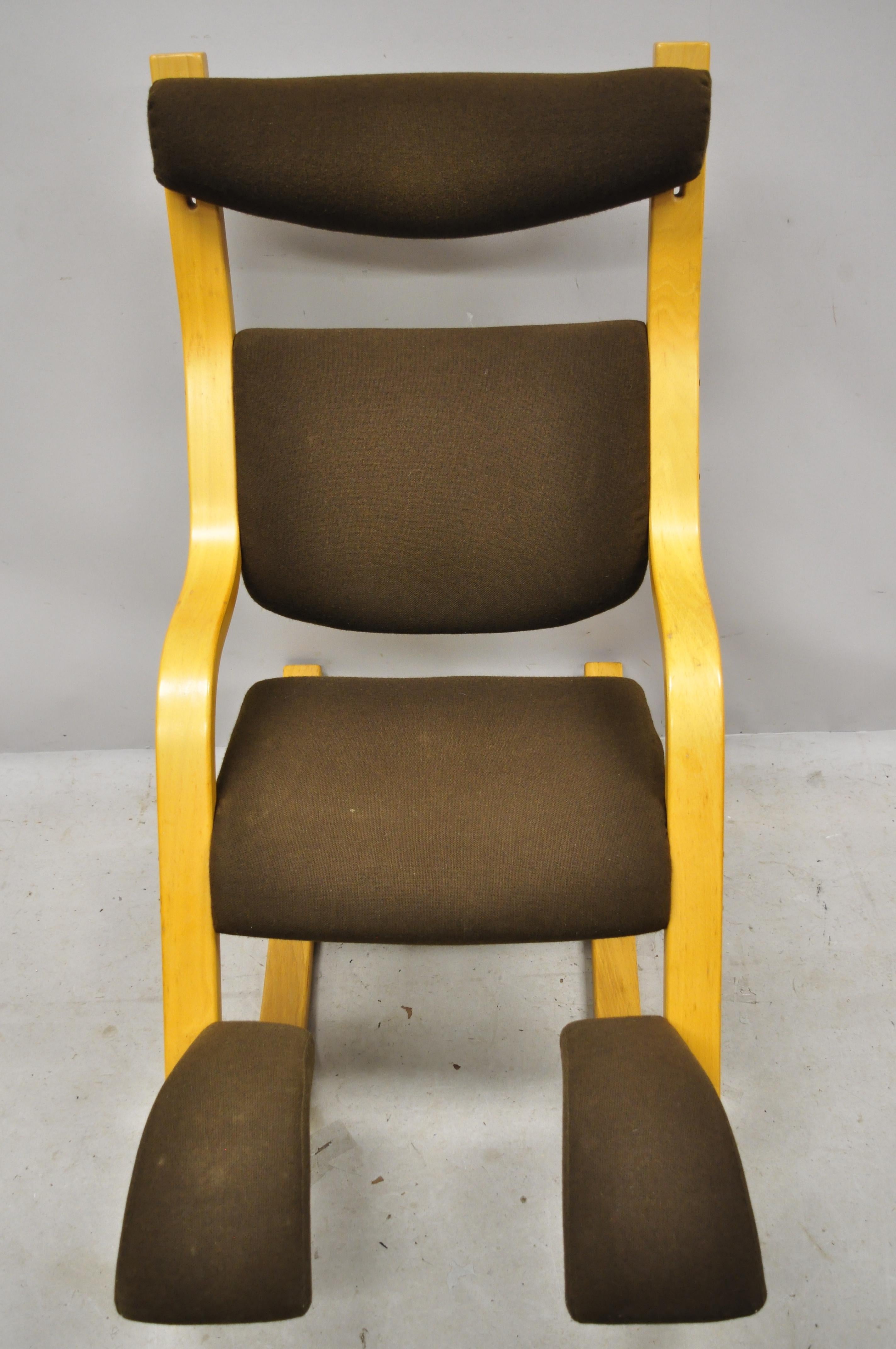 Vintage 1980s Stokke Varier Zero Gravity Balance Balans Bentwood Lounge Chair 1