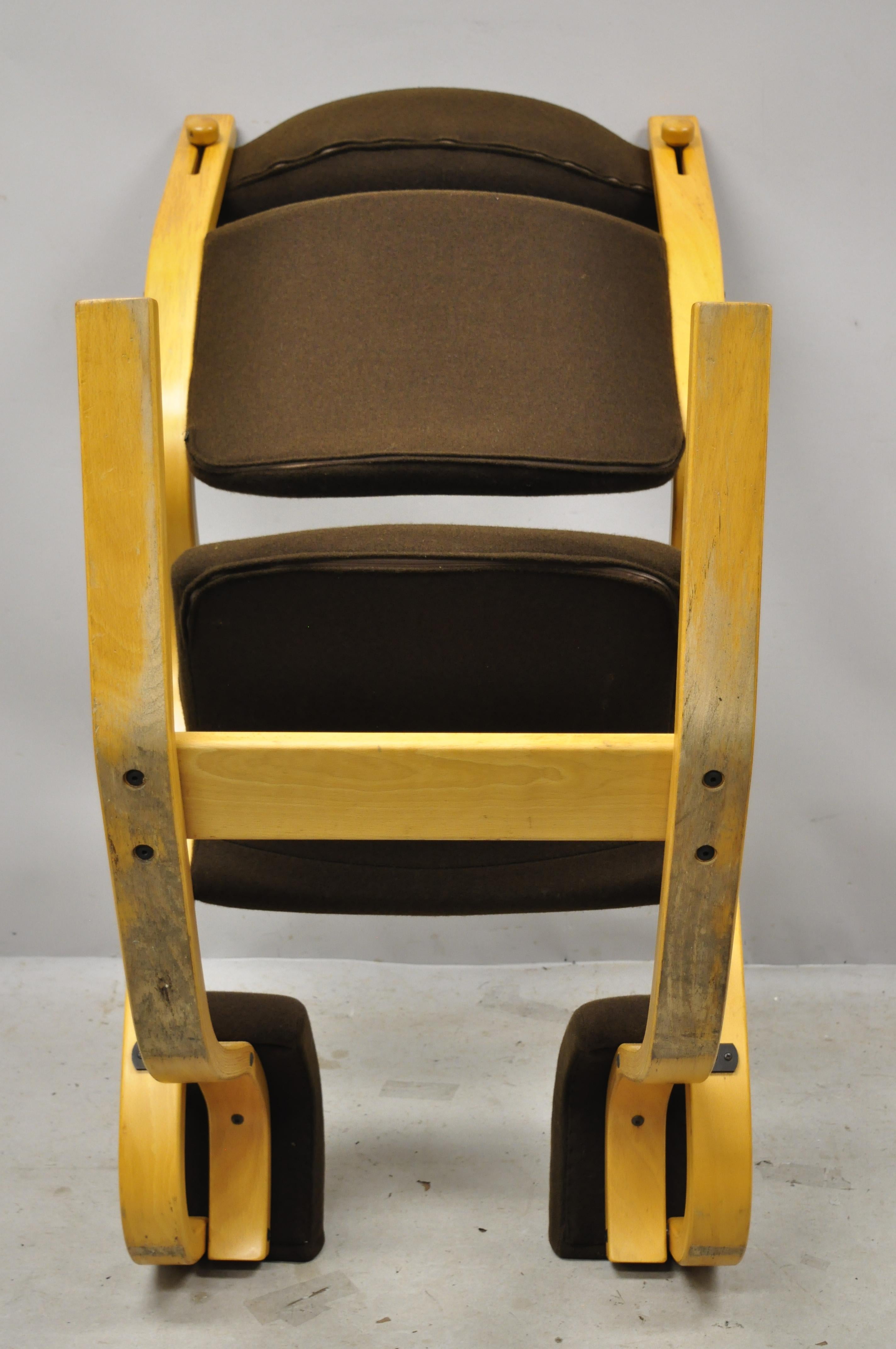 Vintage 1980s Stokke Varier Zero Gravity Balance Balans Bentwood Lounge Chair 2