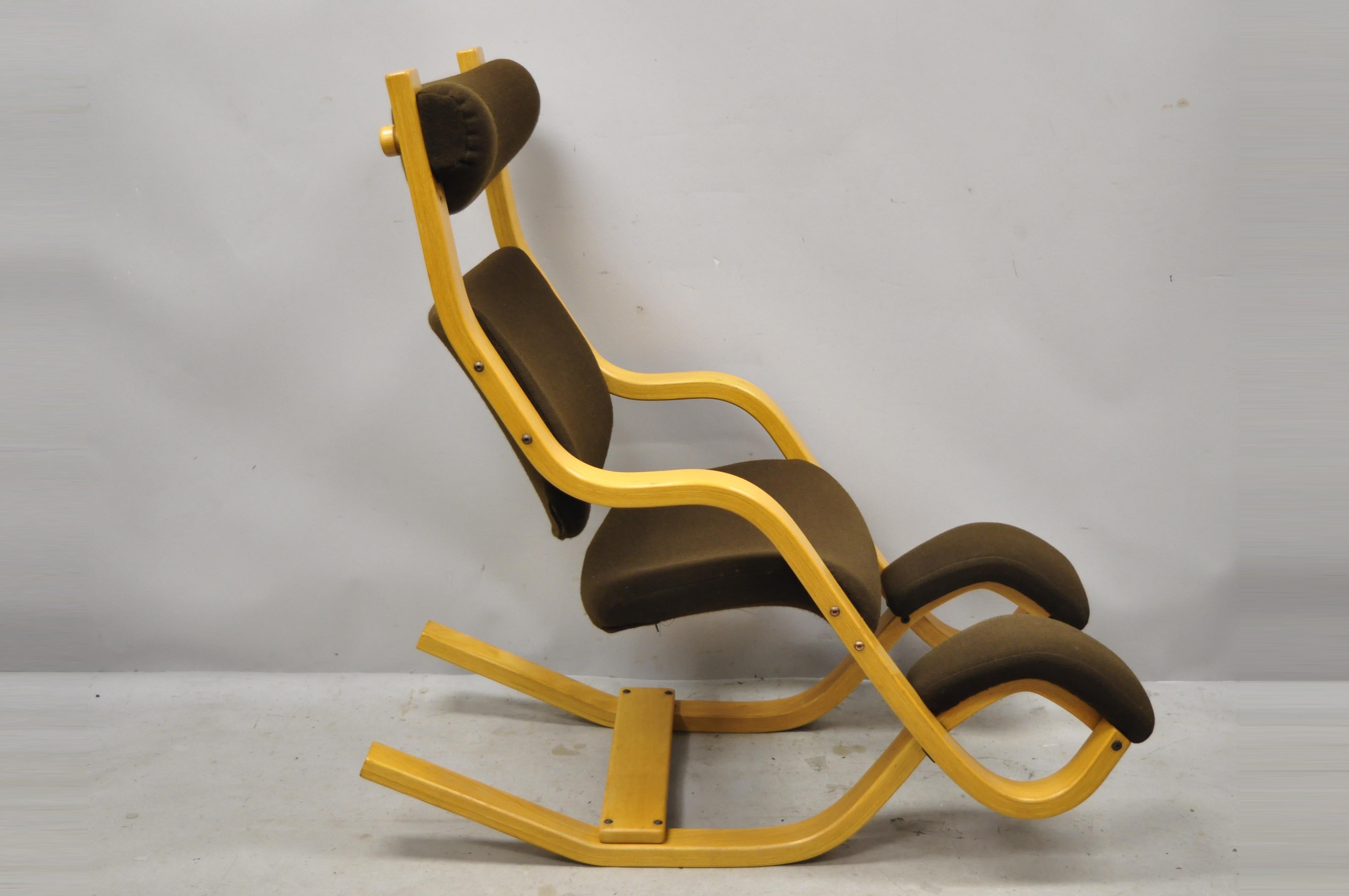 Vintage 1980s Stokke Varier Zero Gravity Balance Balans Bentwood Lounge Chair 3