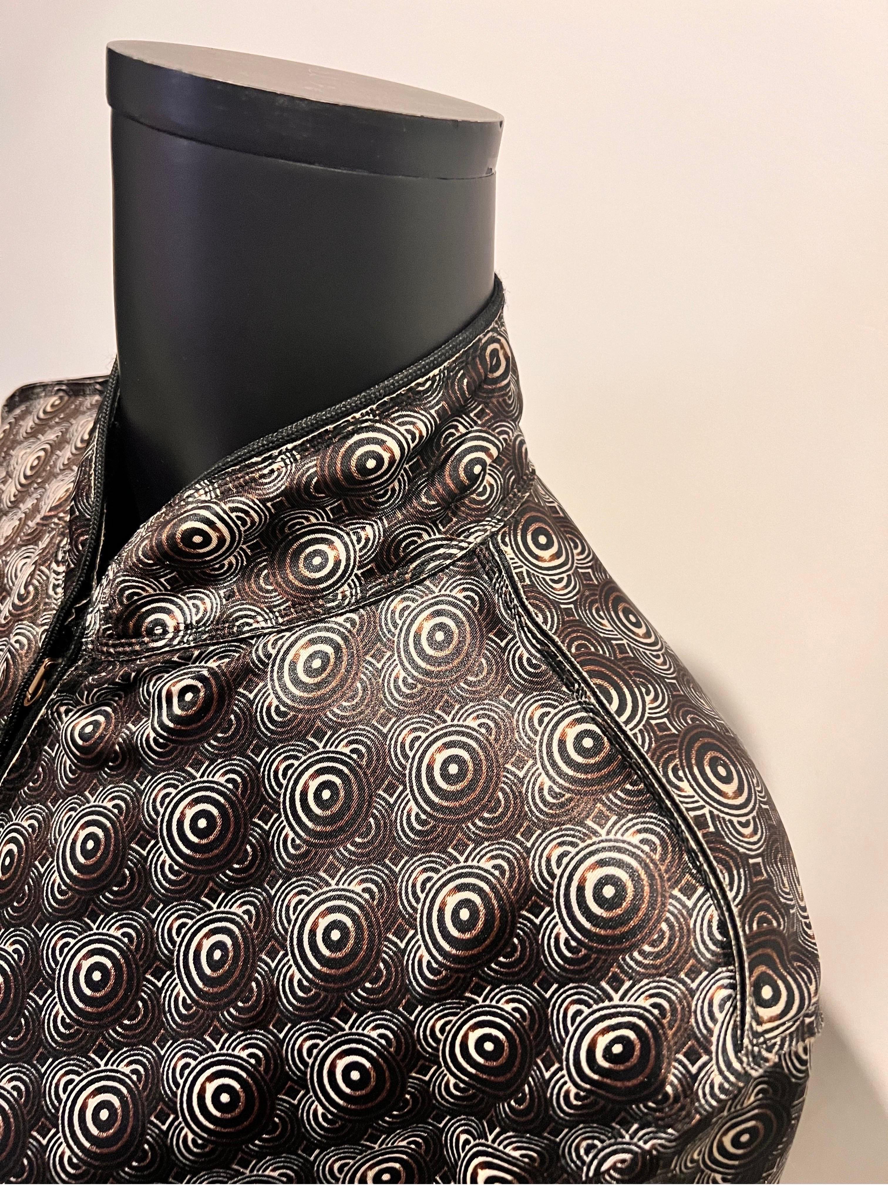Vintage 1980’s patterned Jean Paul Gaultier Femme zip up jacket For Sale 1