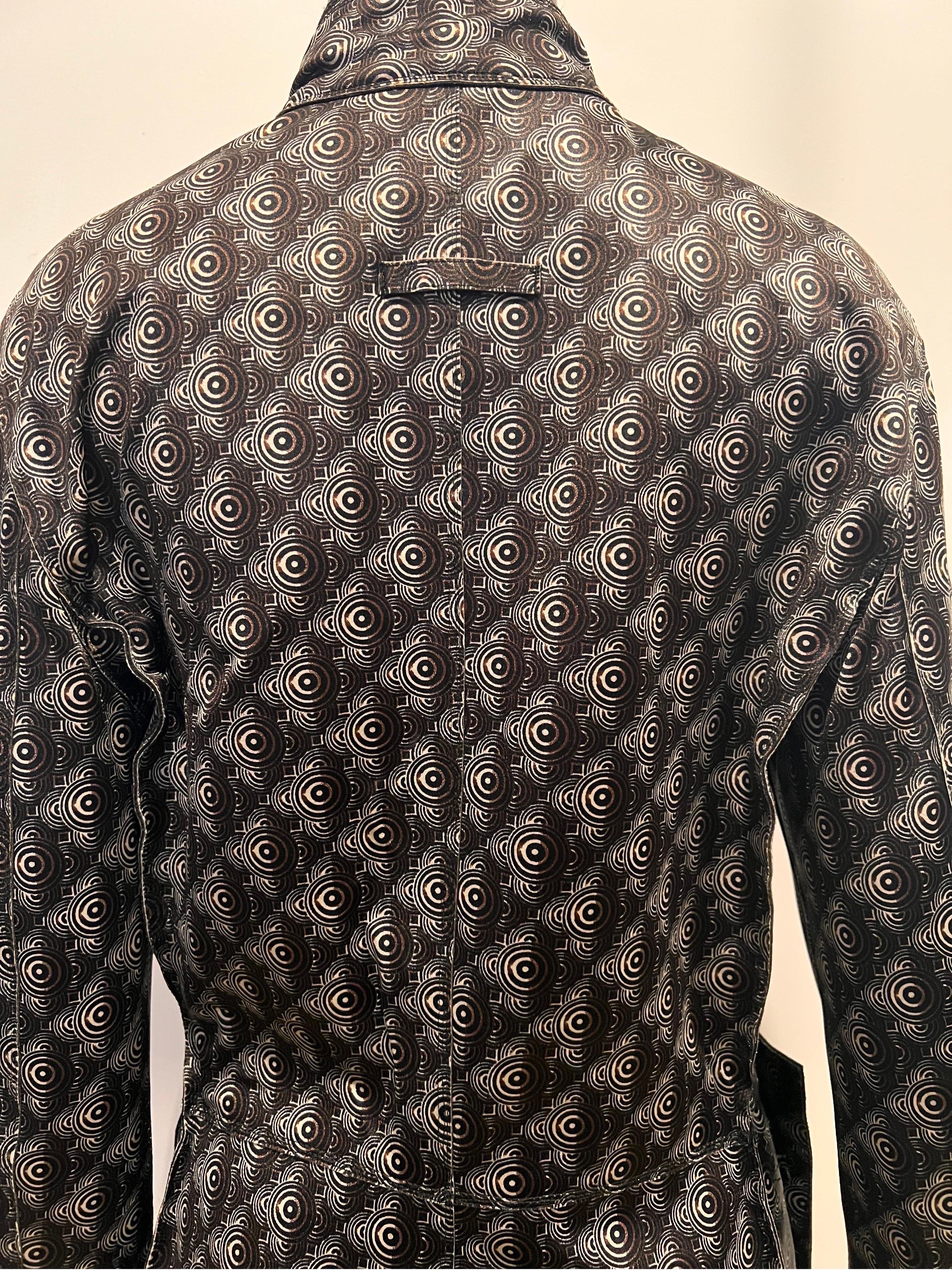 Vintage 1980’s patterned Jean Paul Gaultier Femme zip up jacket For Sale 4