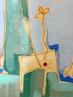 Quadro astratto a motivi sottili vintage anni '80, con cornice