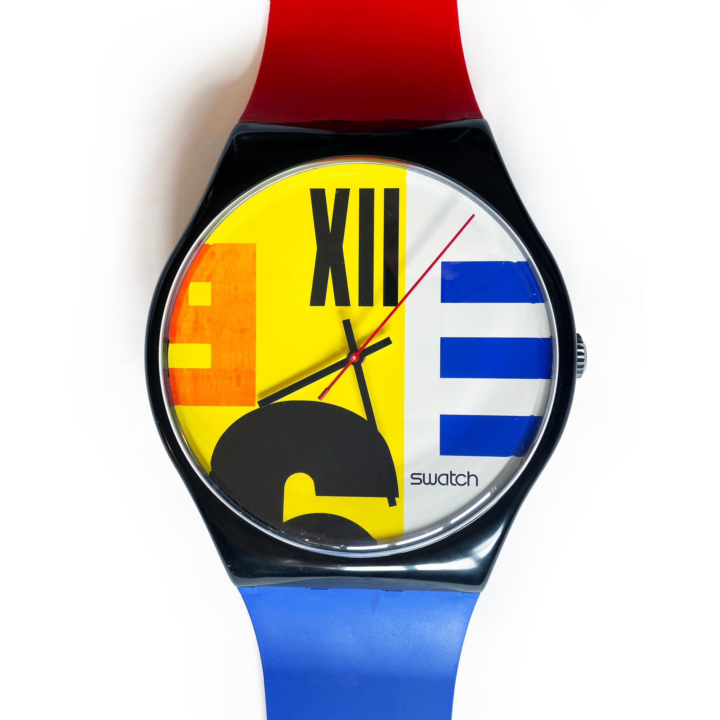 Une parfaite horloge murale vintage Swatch Maxi 