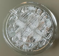 Vintage 1980s Swedish Nybro Glasbruk "Iceberg" Glass Ashtray by Paul Isling