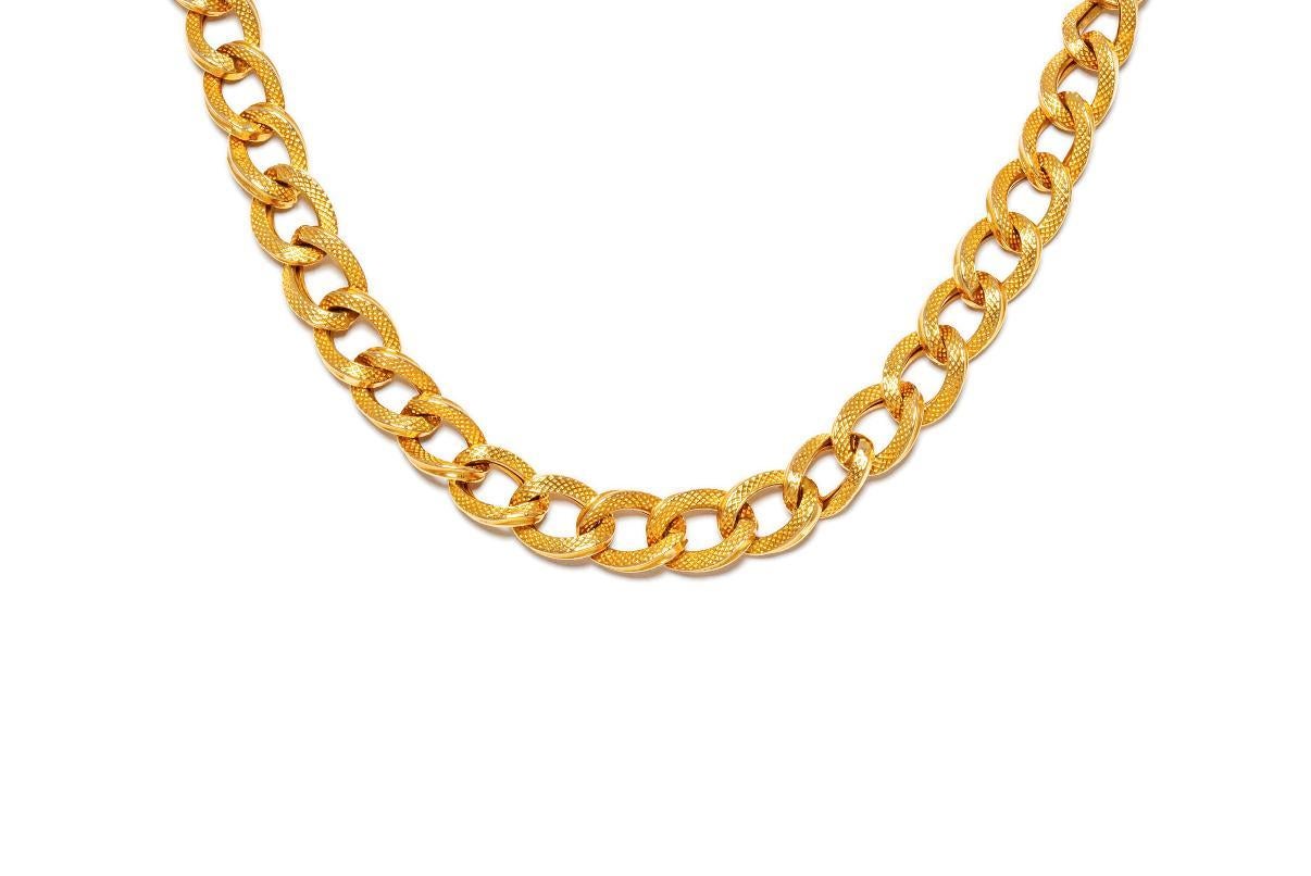 Finemente realizzato in oro giallo 18 carati.
Circa anni '80
Prodotto in Italia
39 pollici