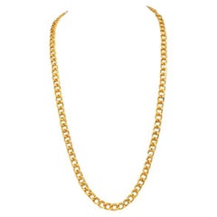 Vintage 1980er Jahre Texturierte Gold Curb Gliederkette Halskette