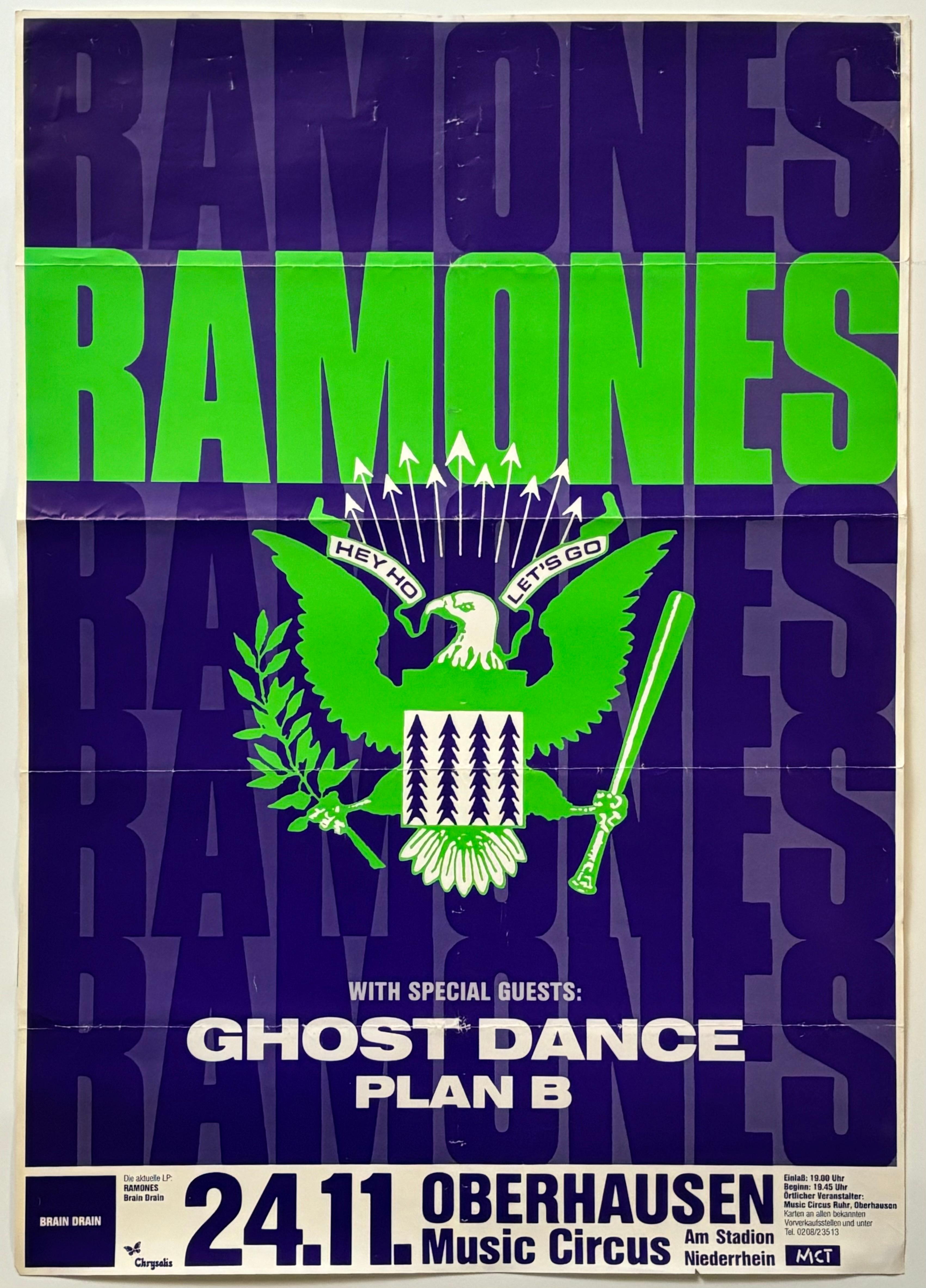 Vintage 1980er Jahre The Ramones Konzertplakat (Ende des 20. Jahrhunderts) im Angebot