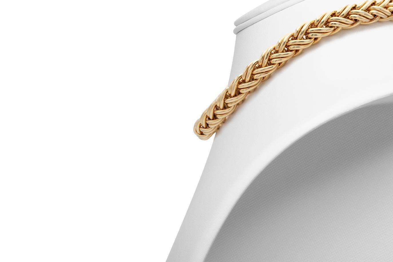 Vintage 1980s Thick Wheat Chain Necklace In Good Condition For Sale In New York, NY