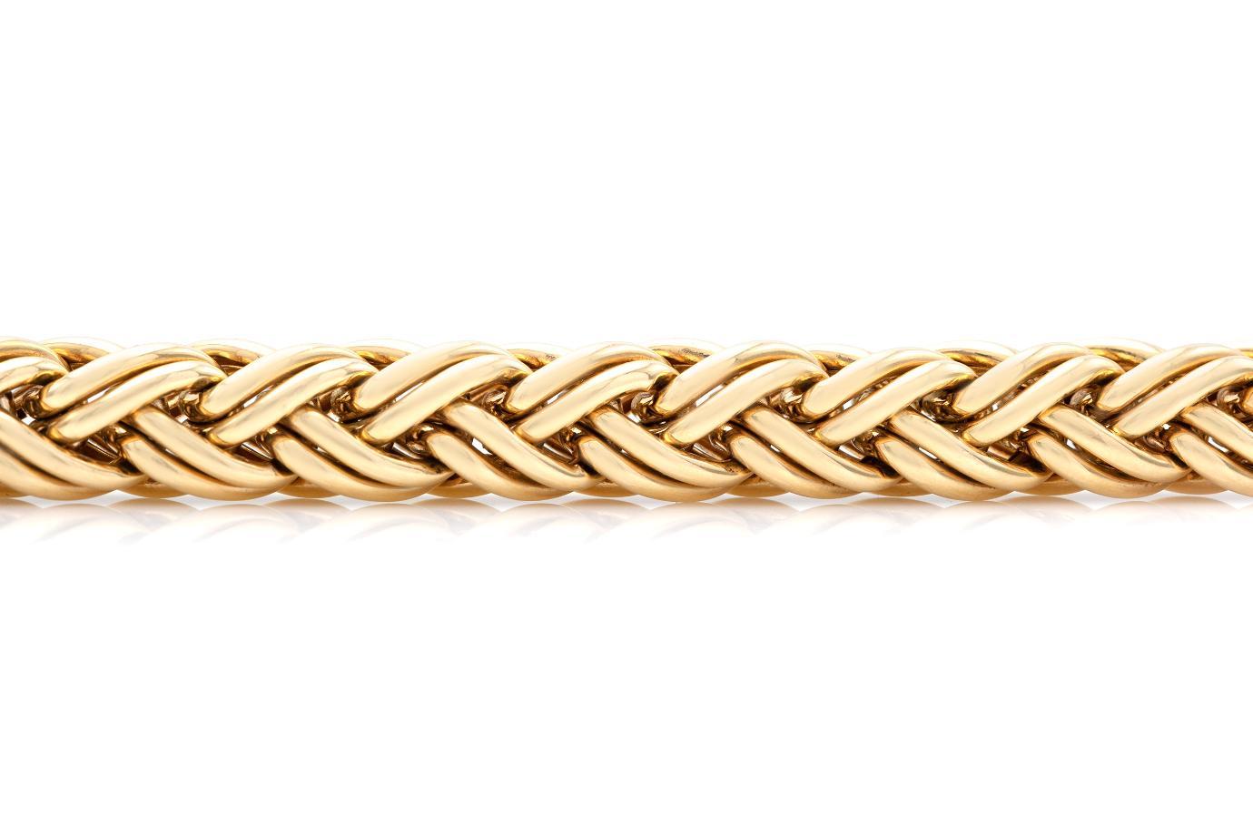 Women's Vintage 1980s Thick Wheat Chain Necklace For Sale