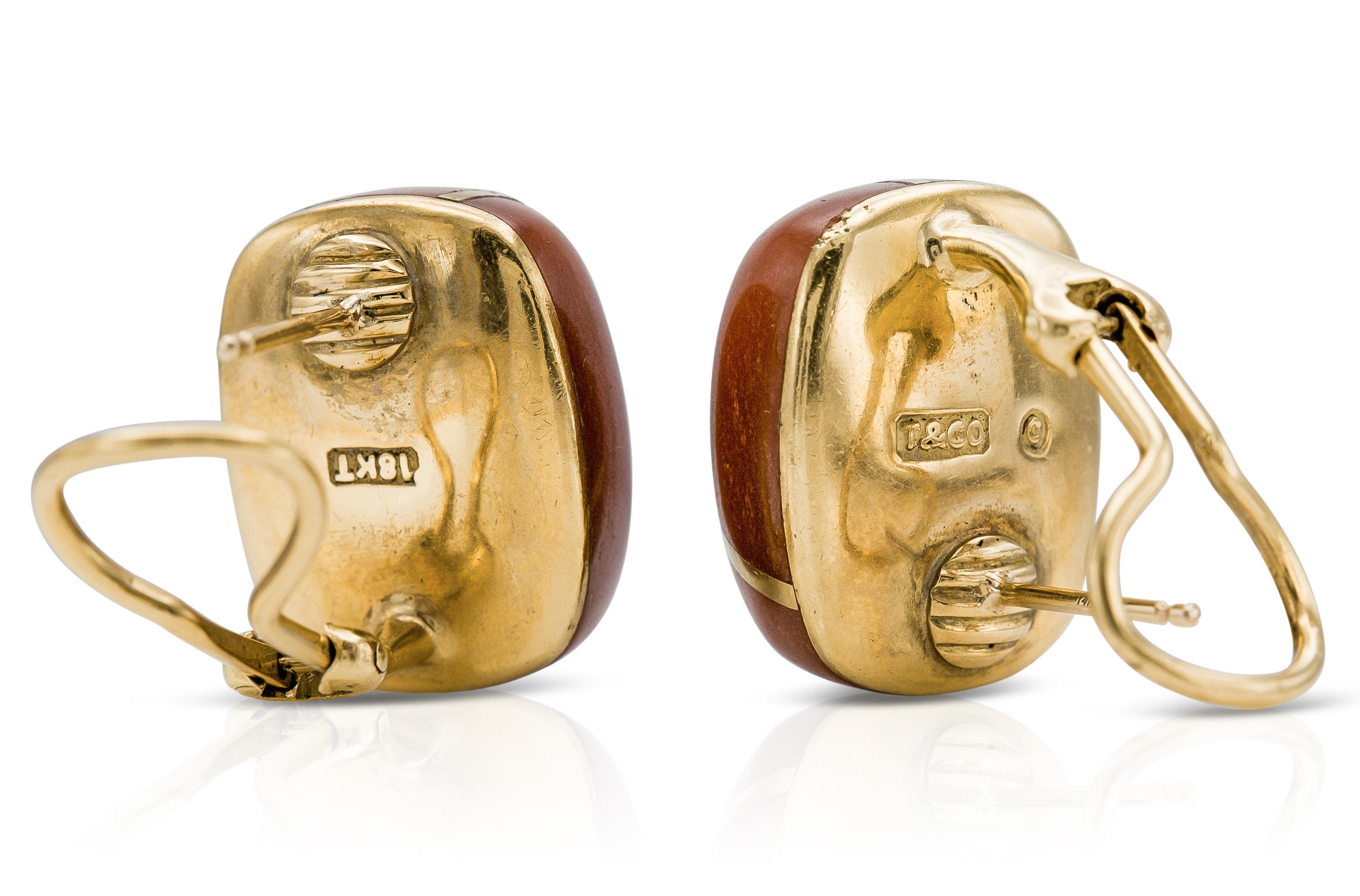 Vintage 1980s Tiffany & Co. Angela Cummings Carnelian Earrings In Good Condition For Sale In New York, NY