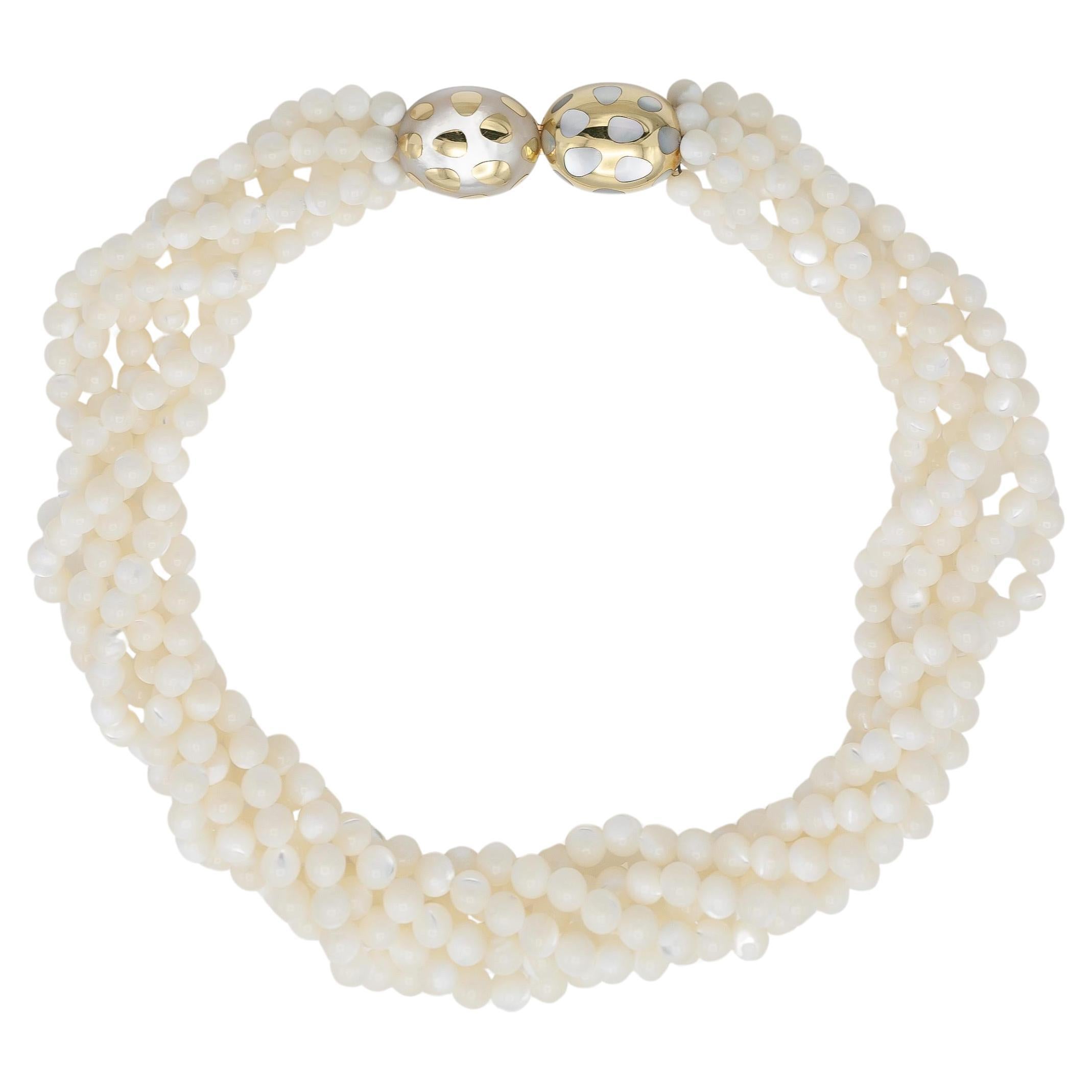 Vintage 1980s Tiffany & Co. Angela Cummings Mother of Pearl Beaded Necklace