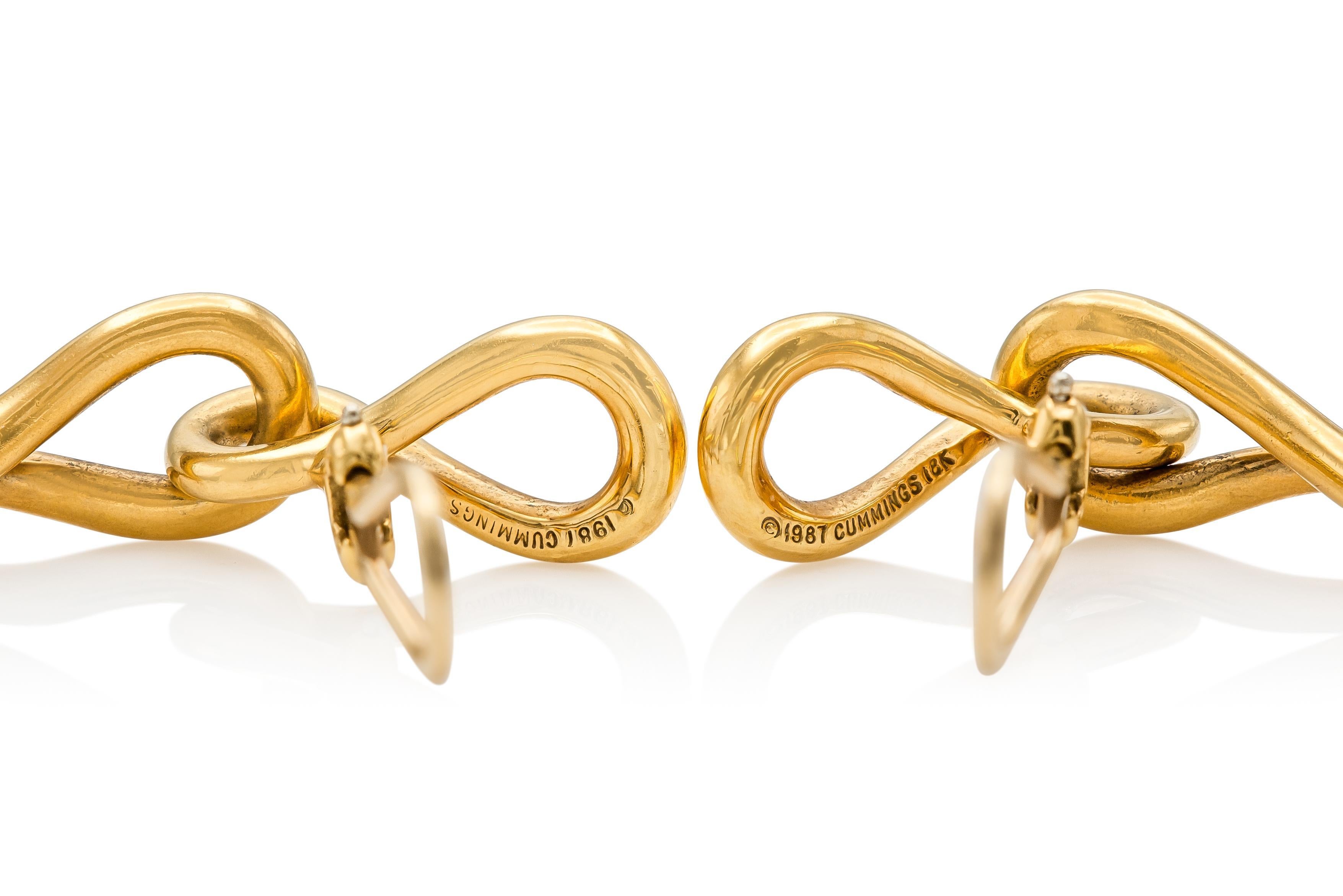 Vintage 1980er Jahre Tiffany & Co. Angela Cummings Verdrehte Link-Ohrringe Damen im Angebot
