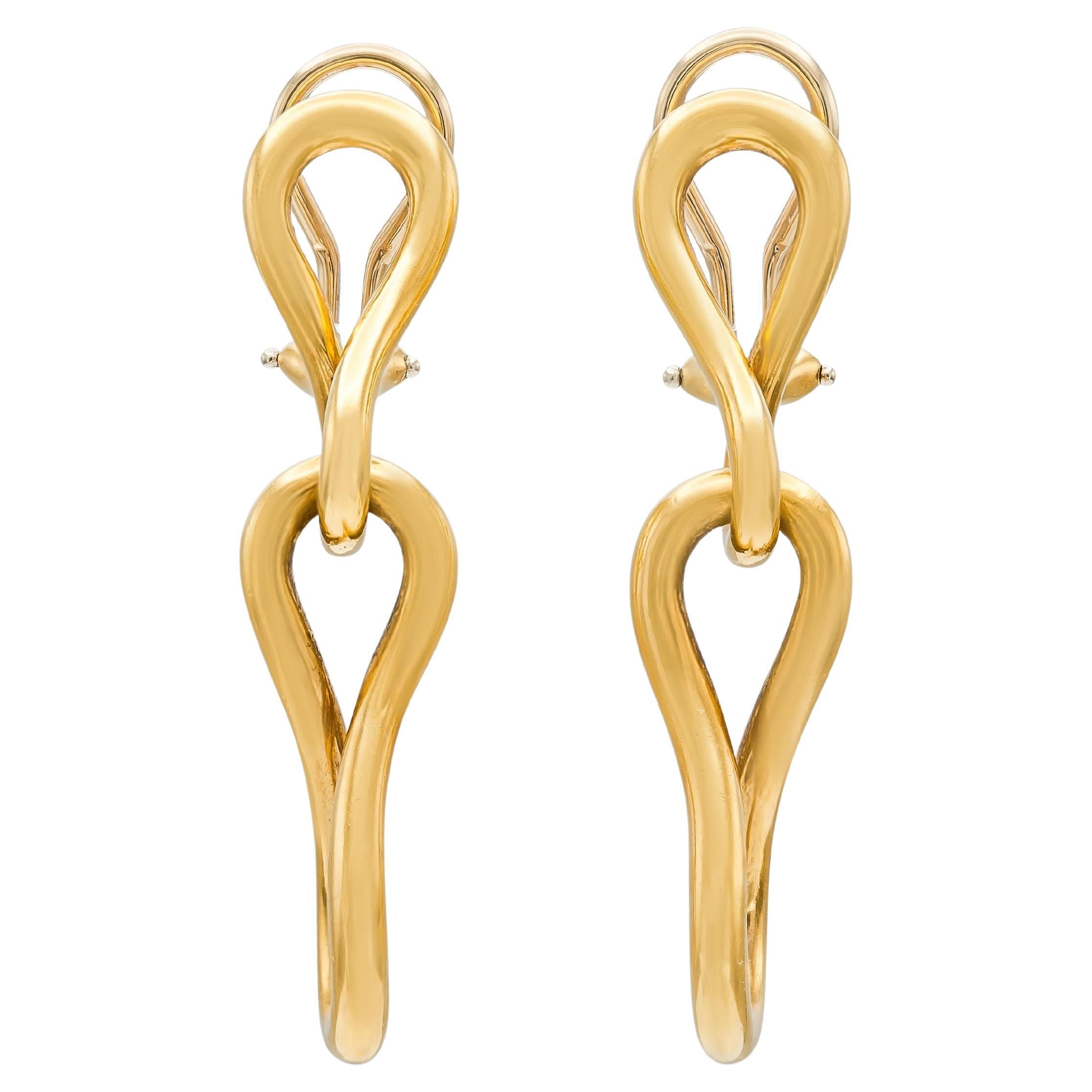 Vintage 1980er Jahre Tiffany & Co. Angela Cummings Verdrehte Link-Ohrringe im Angebot