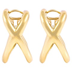 Retro 1980s Tiffany & Co. Gold X Earrings