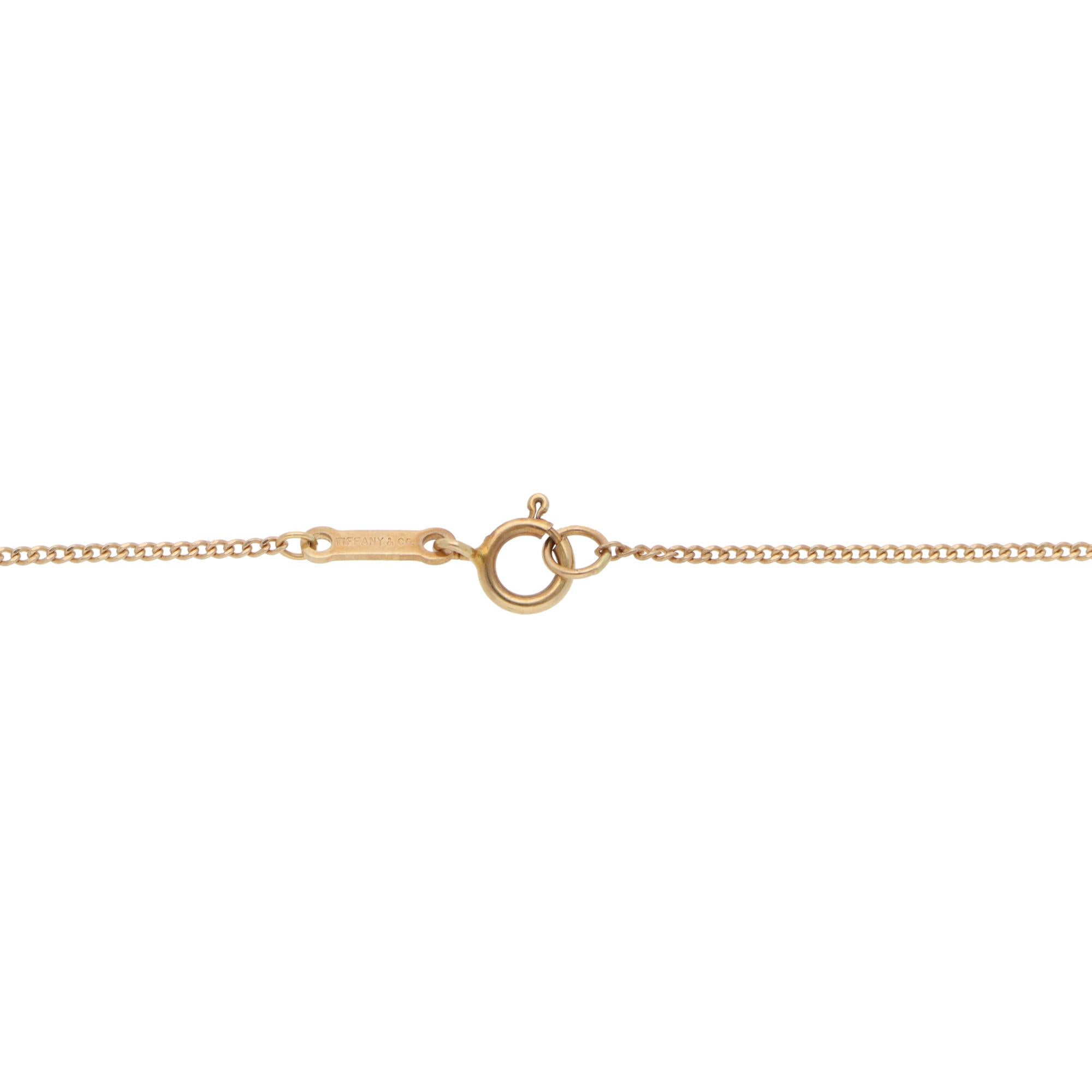 Women's or Men's Vintage 1980's Tiffany & Co. Lapis Lazuli Heart Necklace in Yellow Gold