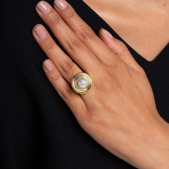 Vintage 1980s Tiffany & Co Paloma Picasso Pearl and Diamond 18k Ring