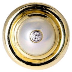 Anello vintage Tiffany & Co. Paloma Picasso degli anni '80 con perle e diamanti in oro 18 carati
