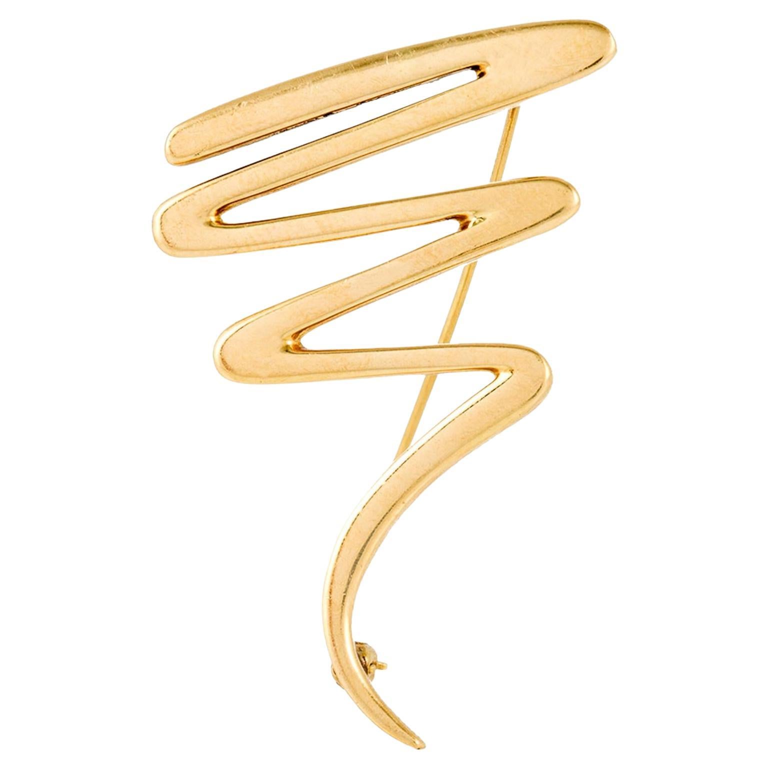 Vintage 1980s Tiffany & Co. Paloma Picasso Small Zig-Zag Brooch For Sale