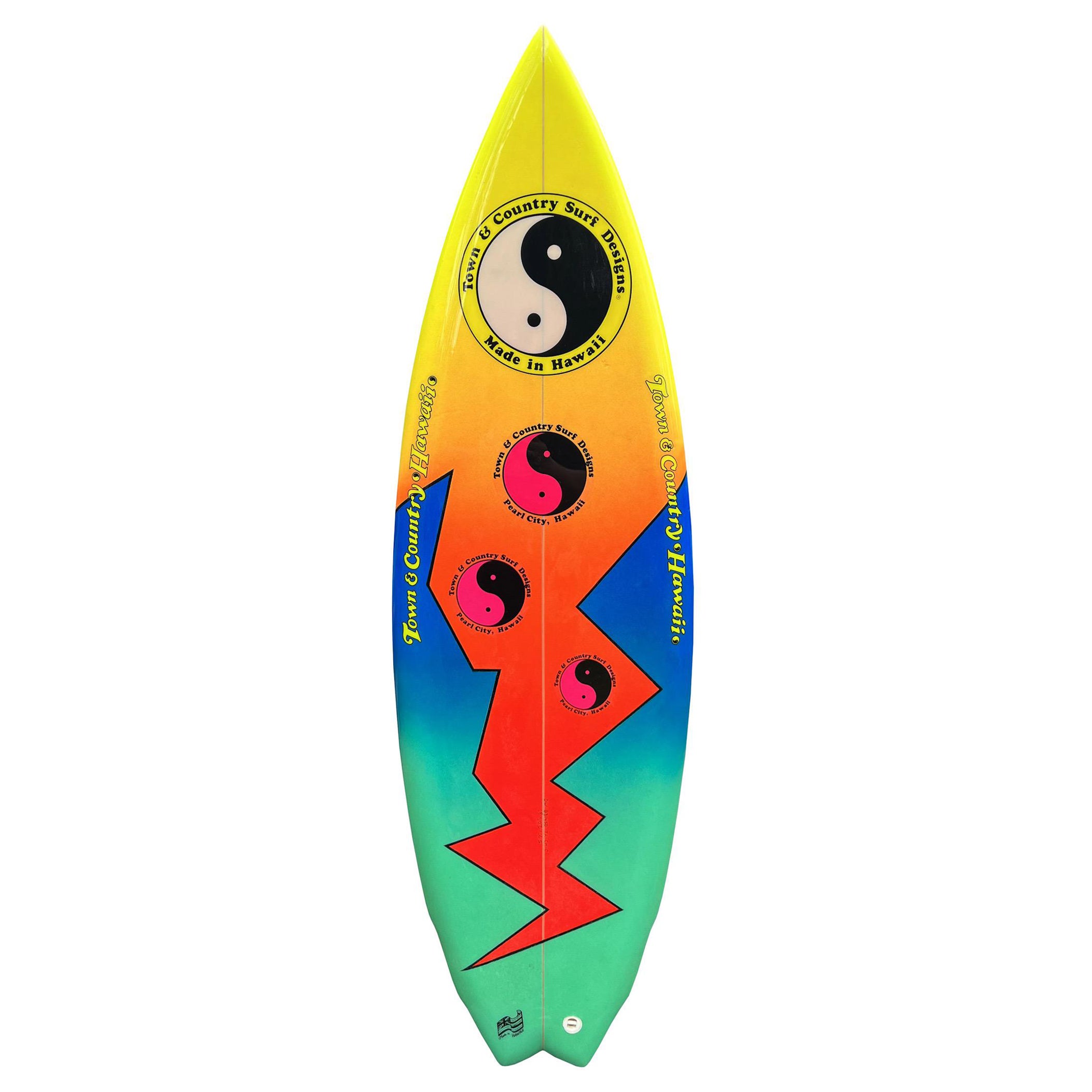 Vintage 1980s Town and Country Surfboard by Dave Wallace