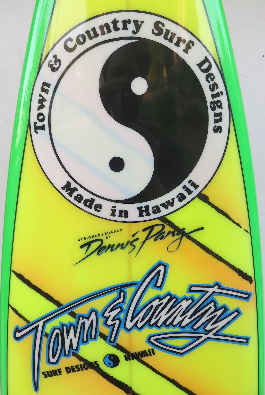 Vintage 1980s Town & Country 'T&C' Surfboard by Dennis Pang 5