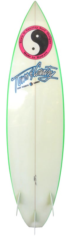 Vintage 1980s Town & Country 'T&C' Surfboard by Dennis Pang