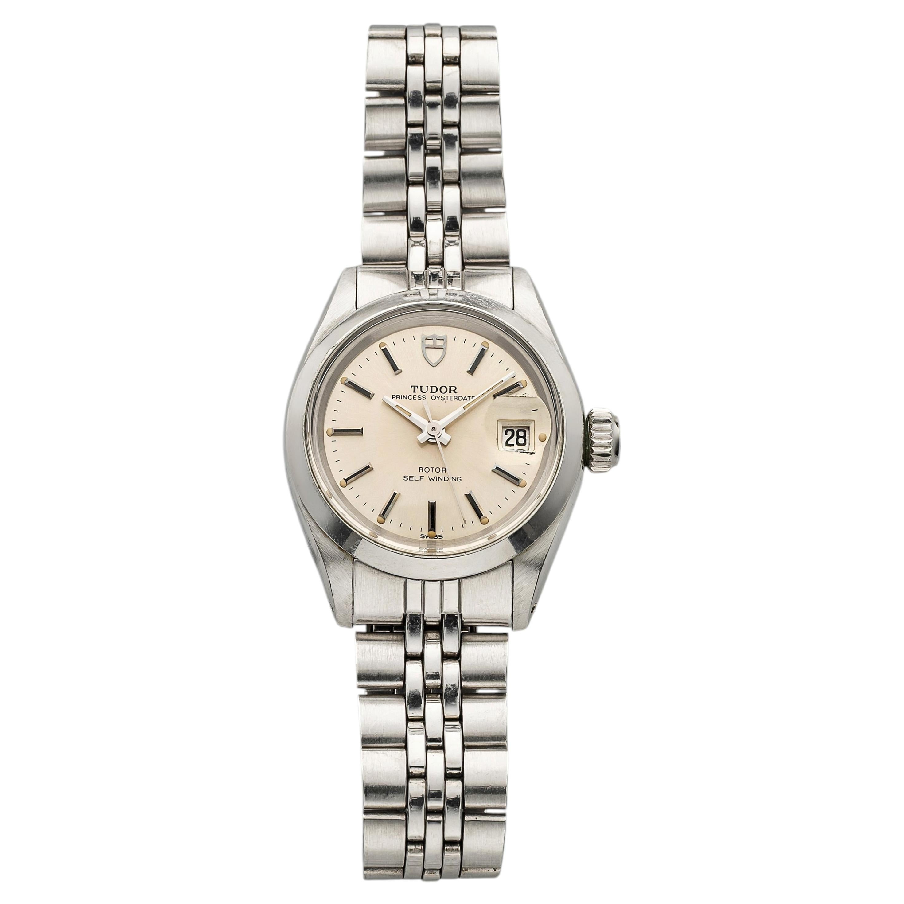 Vintage 1980s Tudor Princess Oysterdate 92400 Steel Silver Dial Auto 26mm