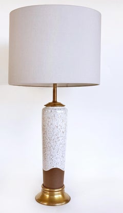 Vintage 1980s Two-Glaze Ceramic Table Lamps After Bitossi, Pair