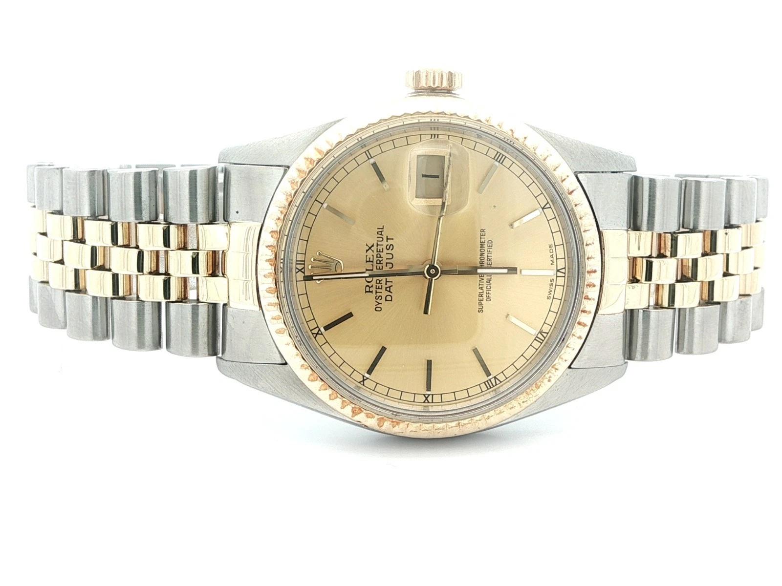Vintage 1980's Two Tone Rolex Datejust 36mm Jubilee Bracelet Watch Ref. 16013