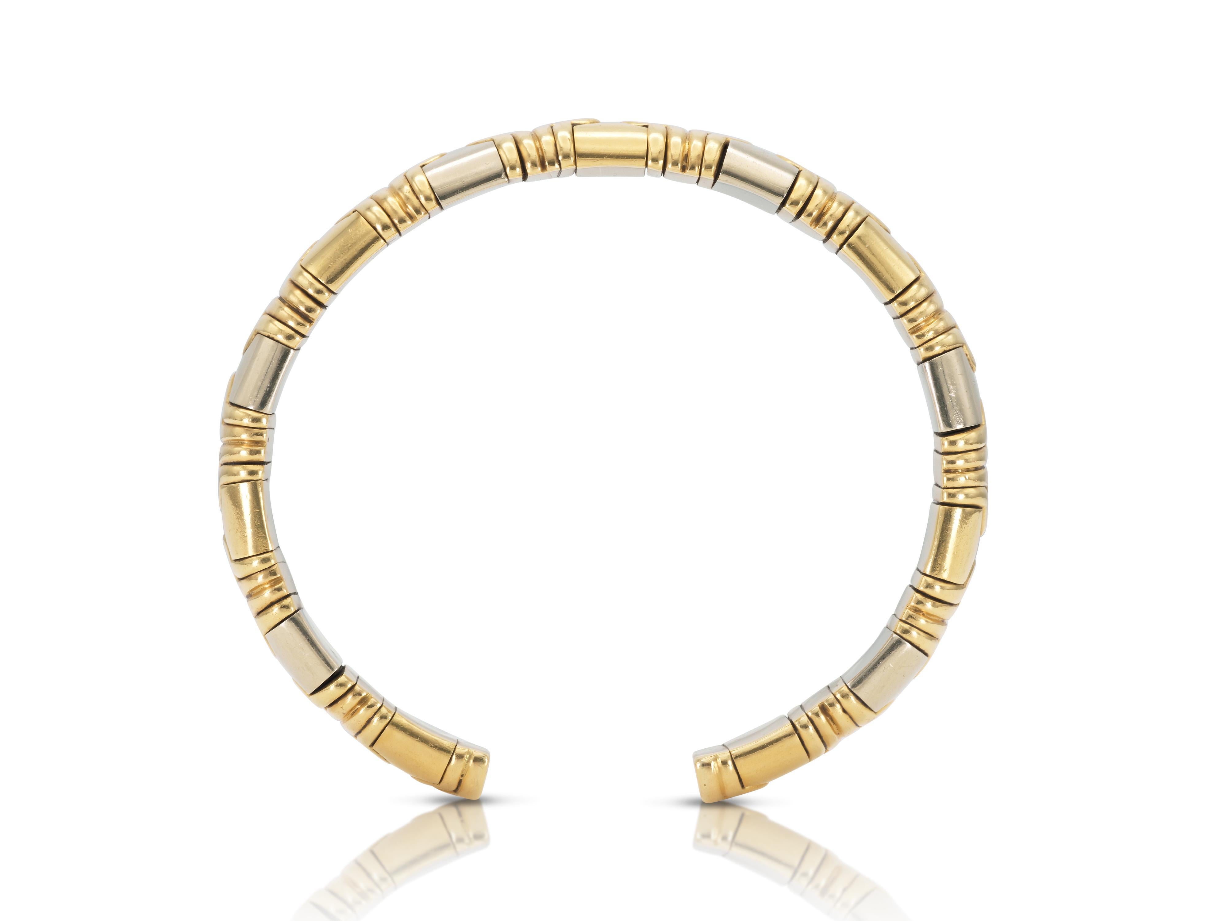 Women's Vintage 1980s Two-Toned Parantesi Cuff Bracelet For Sale