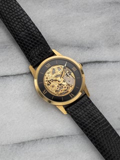 Vintage 1980s Universal Genève 18K YG Manual Skeleton Dial 30 mm