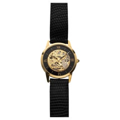 Vintage 1980s Universal Genève 18K YG Manual Skeleton Dial 30 mm