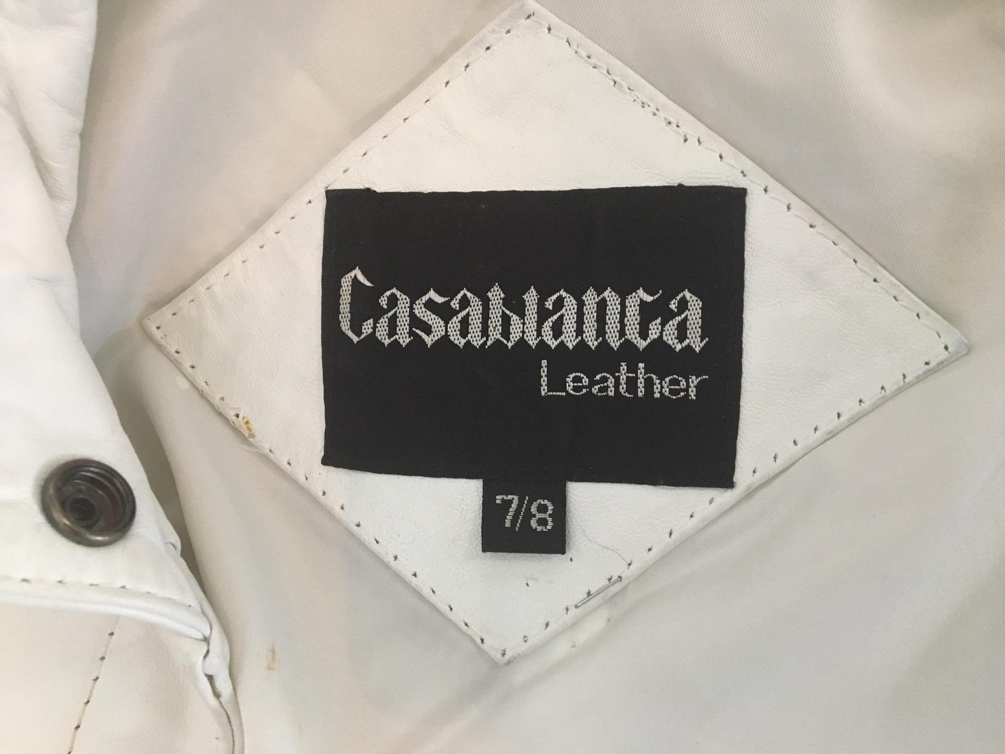 Vintage 1980s White Leather Jacket by Casablanca For Sale at 1stDibs | casablanca  leather jacket, casablanca leather, vintage white leather jacket