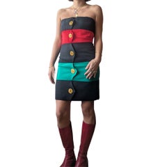 Vintage 1980s Y de G (Guy Laroche) Striped Bustier Dress & Bolero Set