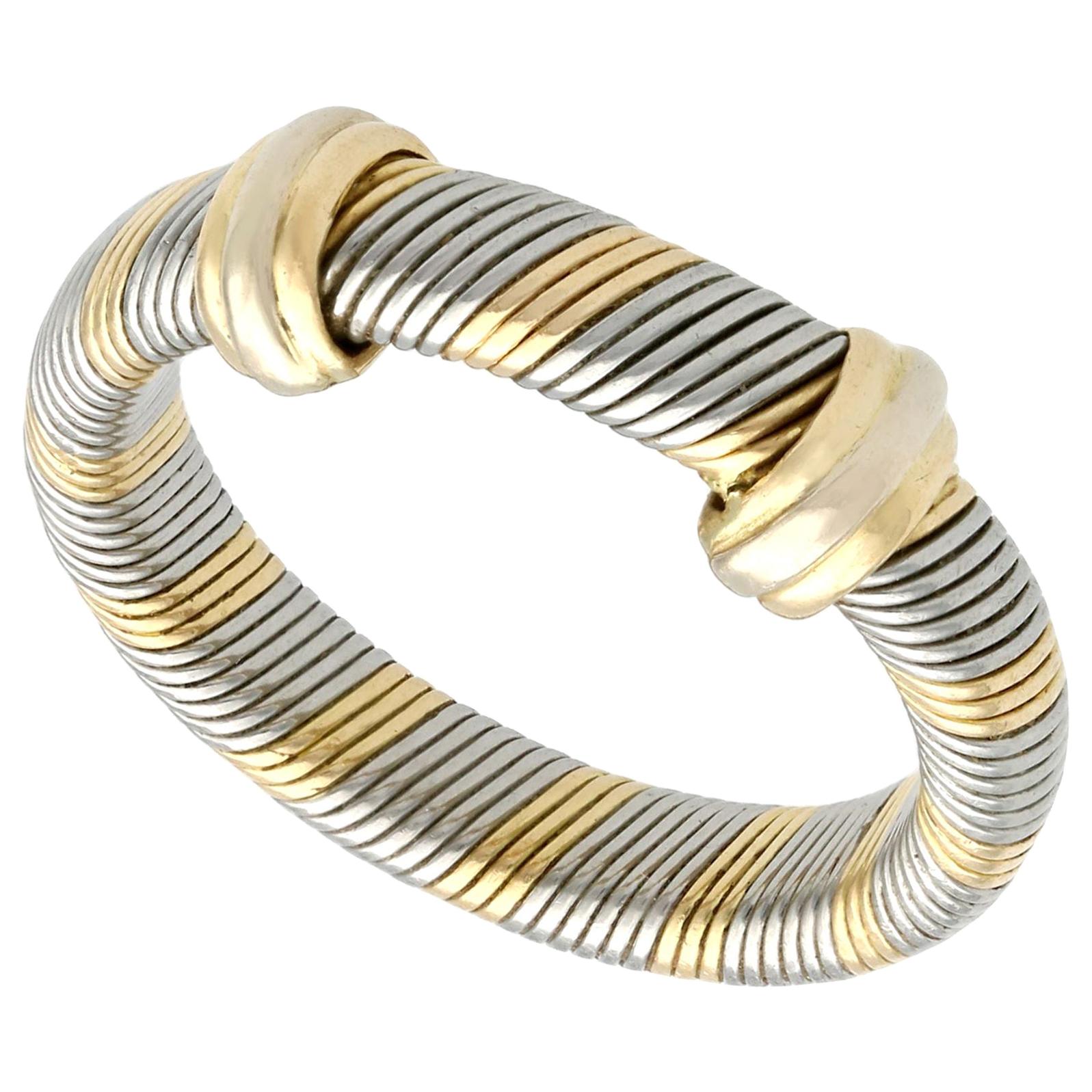 Cartier Vintage 1980s Yellow Gold and Steel Cocktail Ring