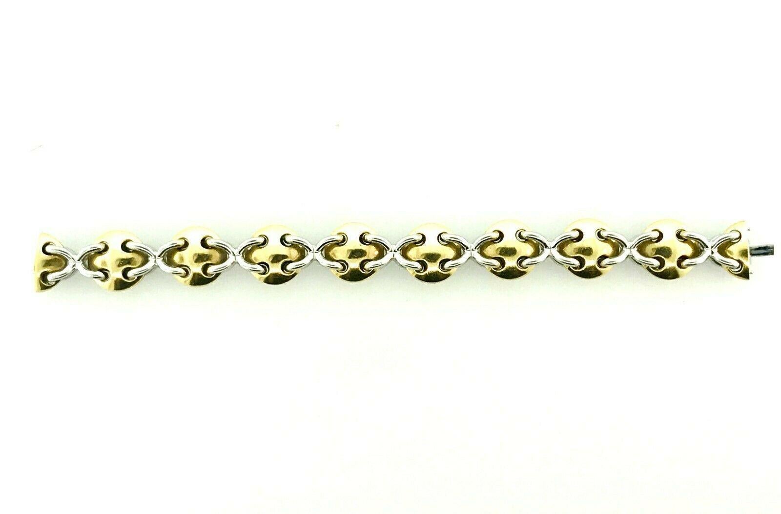 Bracelet vintage en or jaune et blanc avec diamants, années 1980 en vente 3
