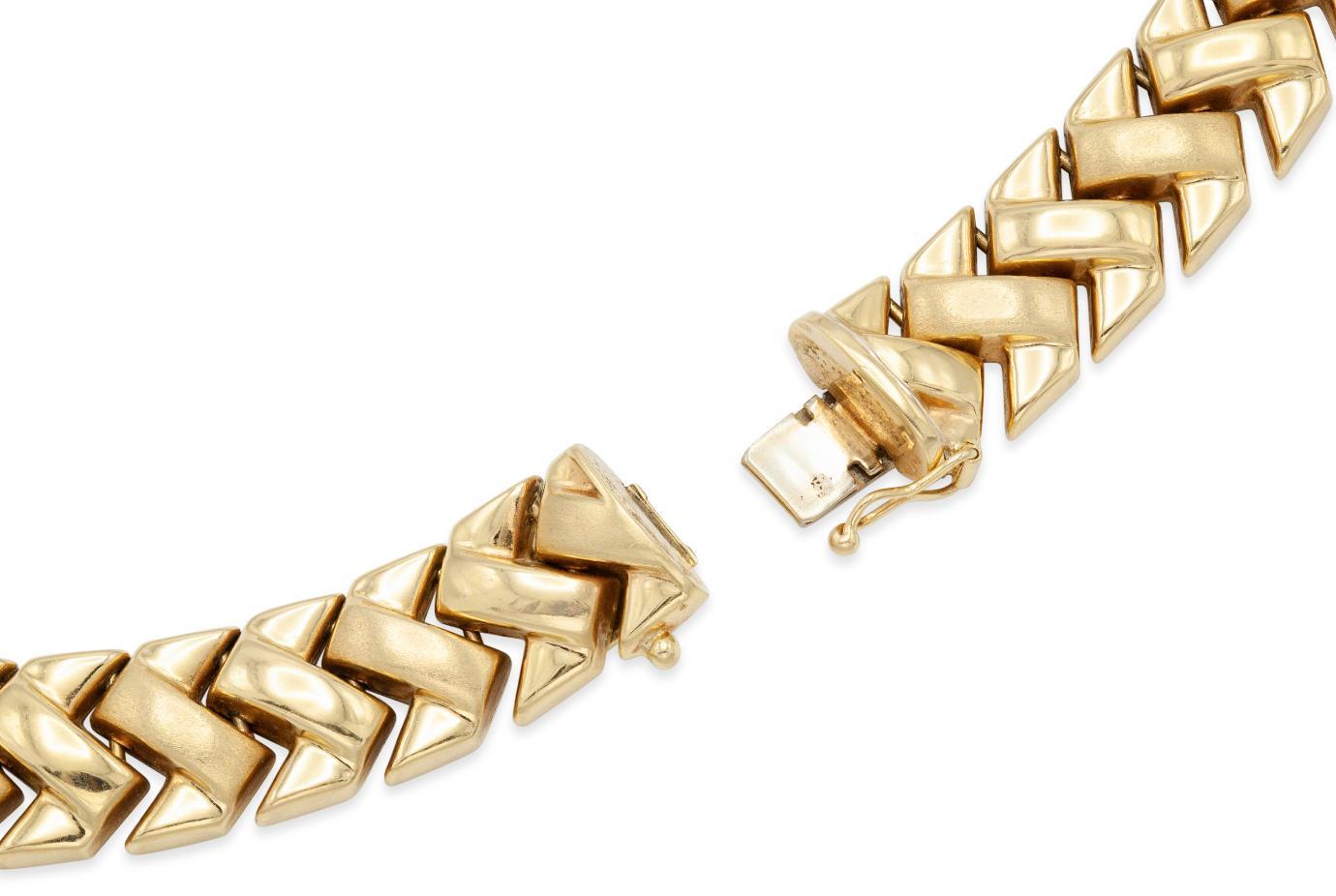 Donna Collana vintage anni '80 A Link Zig Zag in vendita