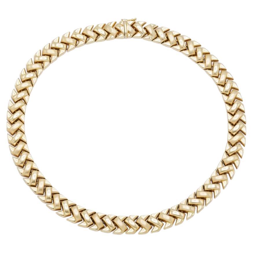 Vintage 1980s Zig Zag Link Halsband Halskette