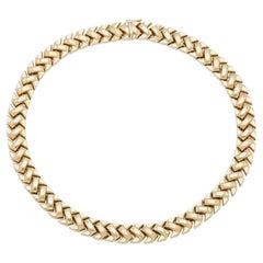 Vintage 1980s Zig Zag Link Halsband Halskette