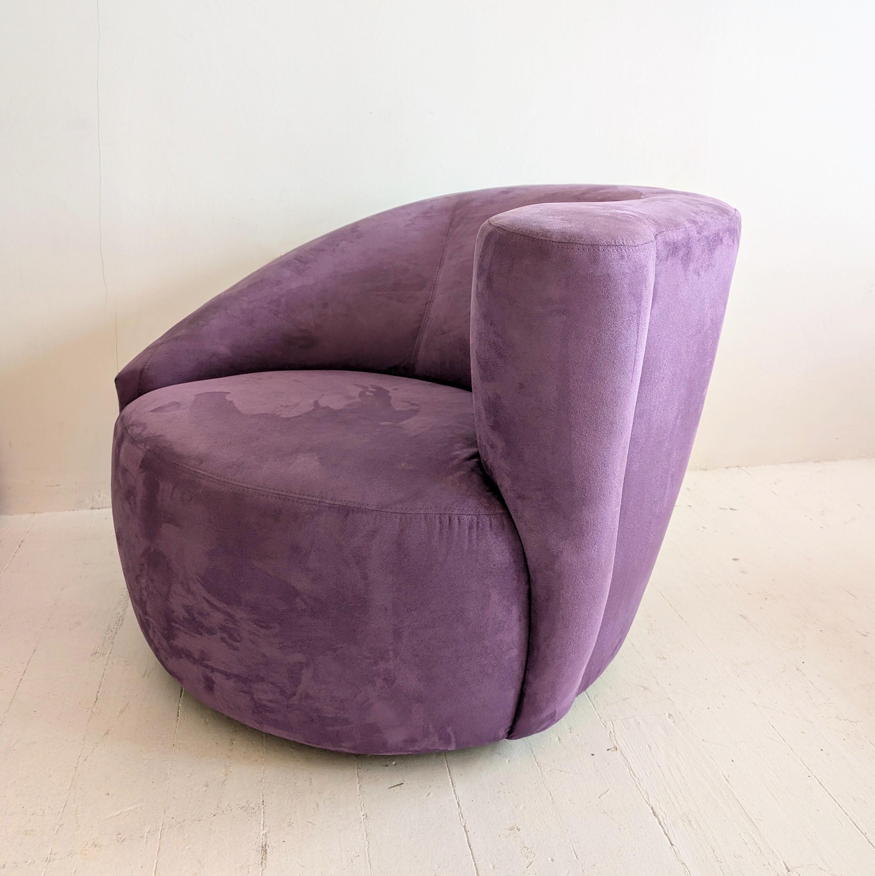 Sedie girevoli asimmetriche anni '80 in lavanda, postmoderne, 2 disponibili in vendita 3