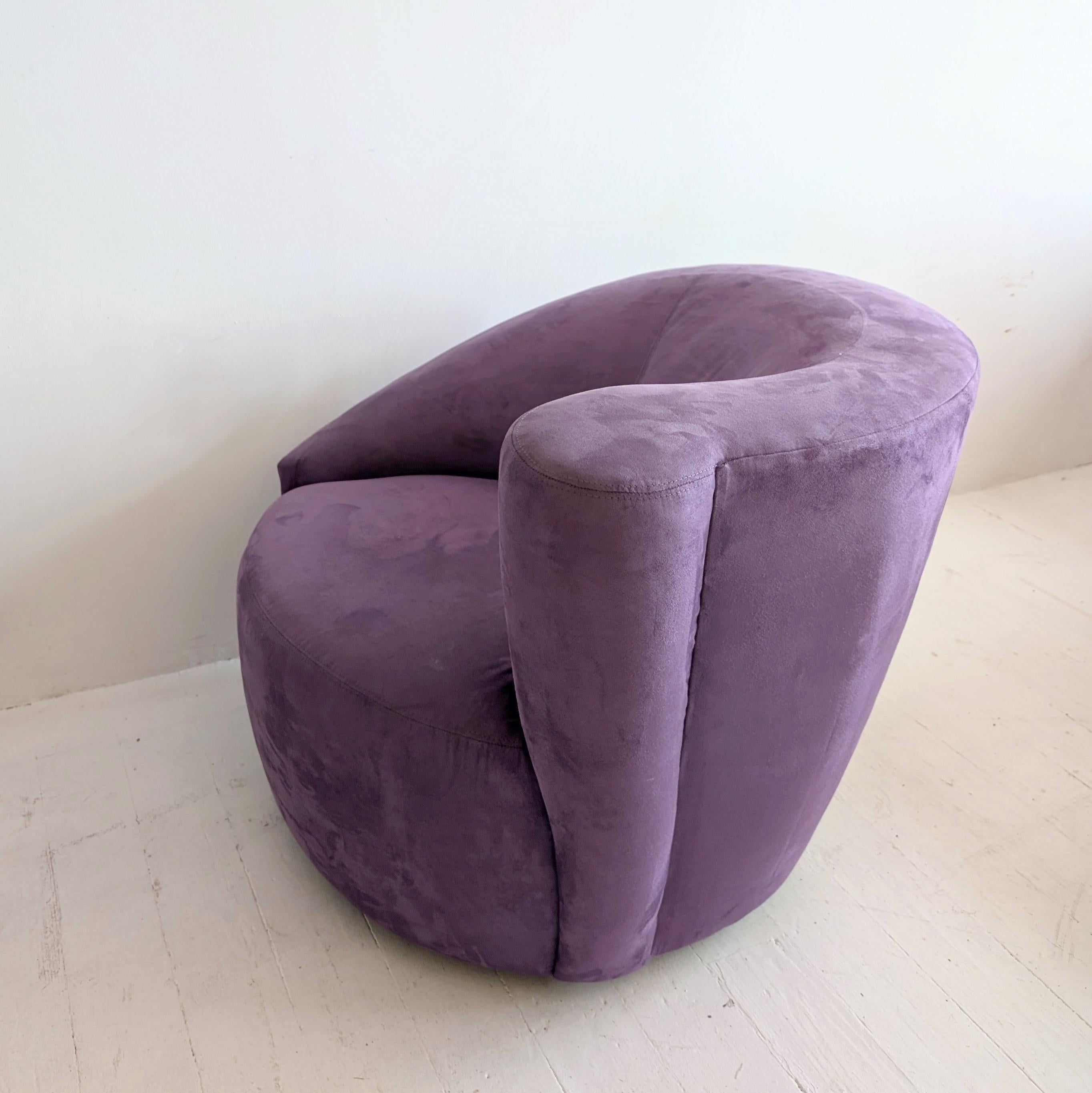 Sedie girevoli asimmetriche anni '80 in lavanda, postmoderne, 2 disponibili in vendita 4