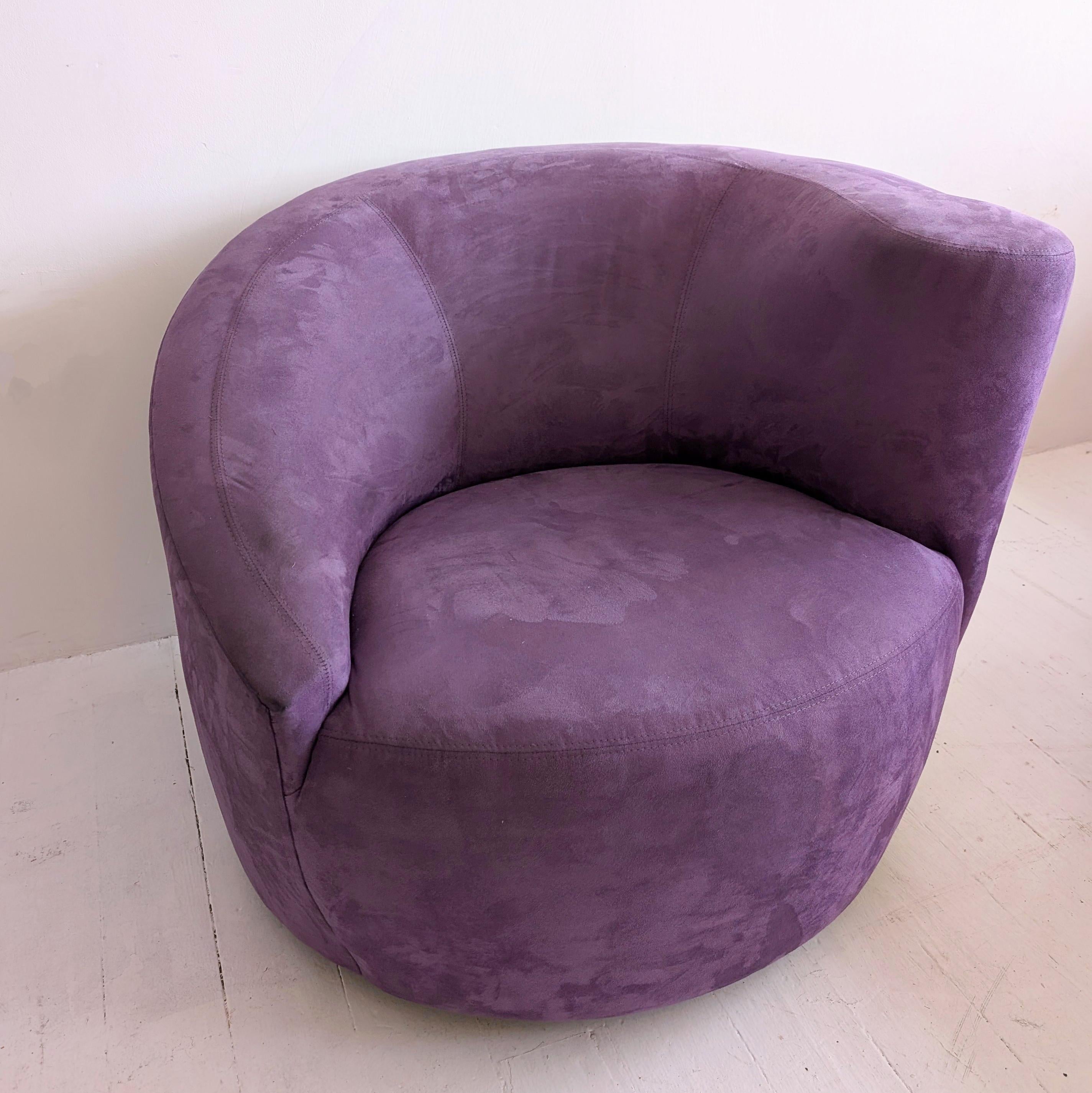 Sedie girevoli asimmetriche anni '80 in lavanda, postmoderne, 2 disponibili in vendita 6