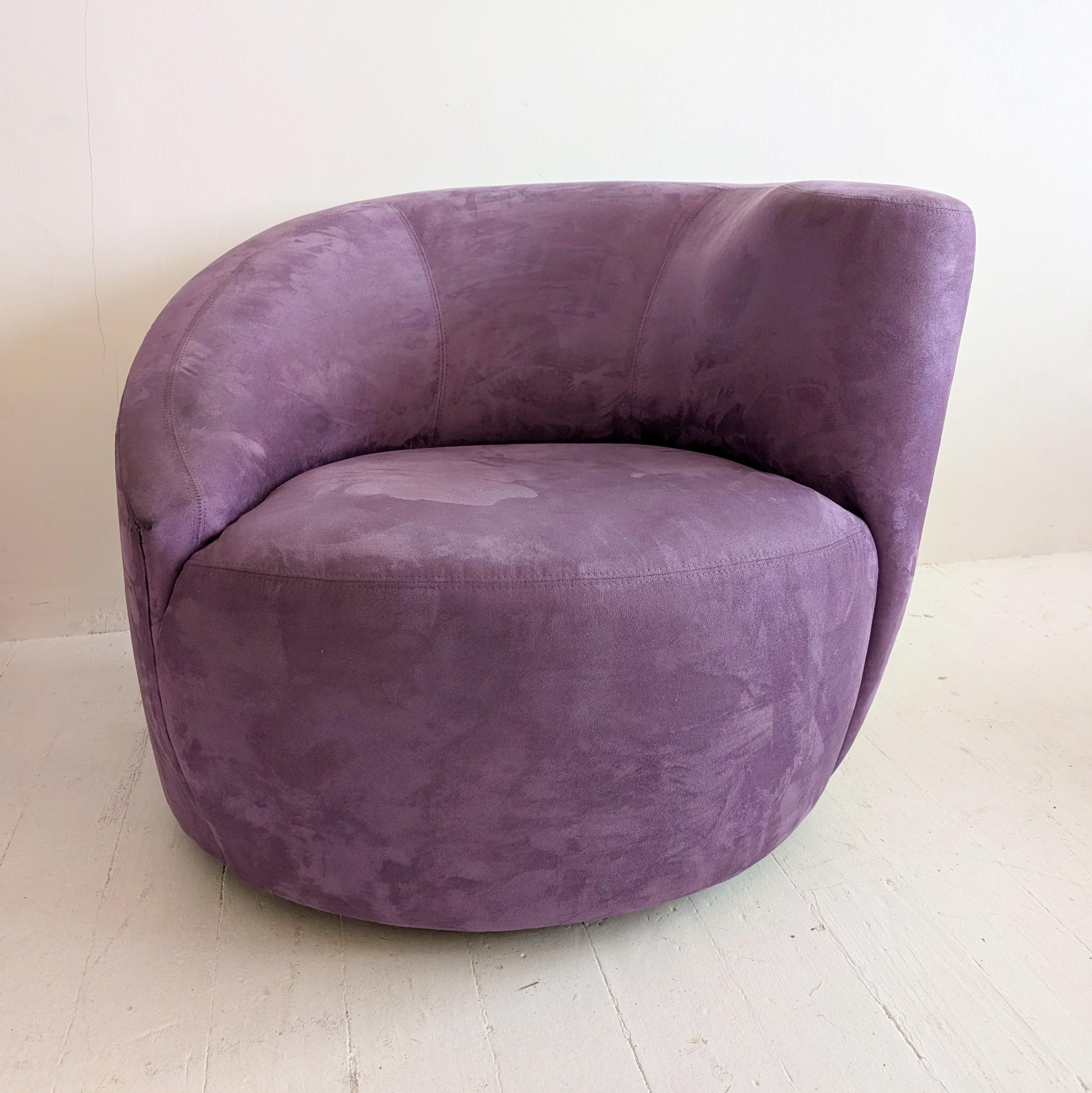 Postmoderno Sedie girevoli asimmetriche anni '80 in lavanda, postmoderne, 2 disponibili in vendita