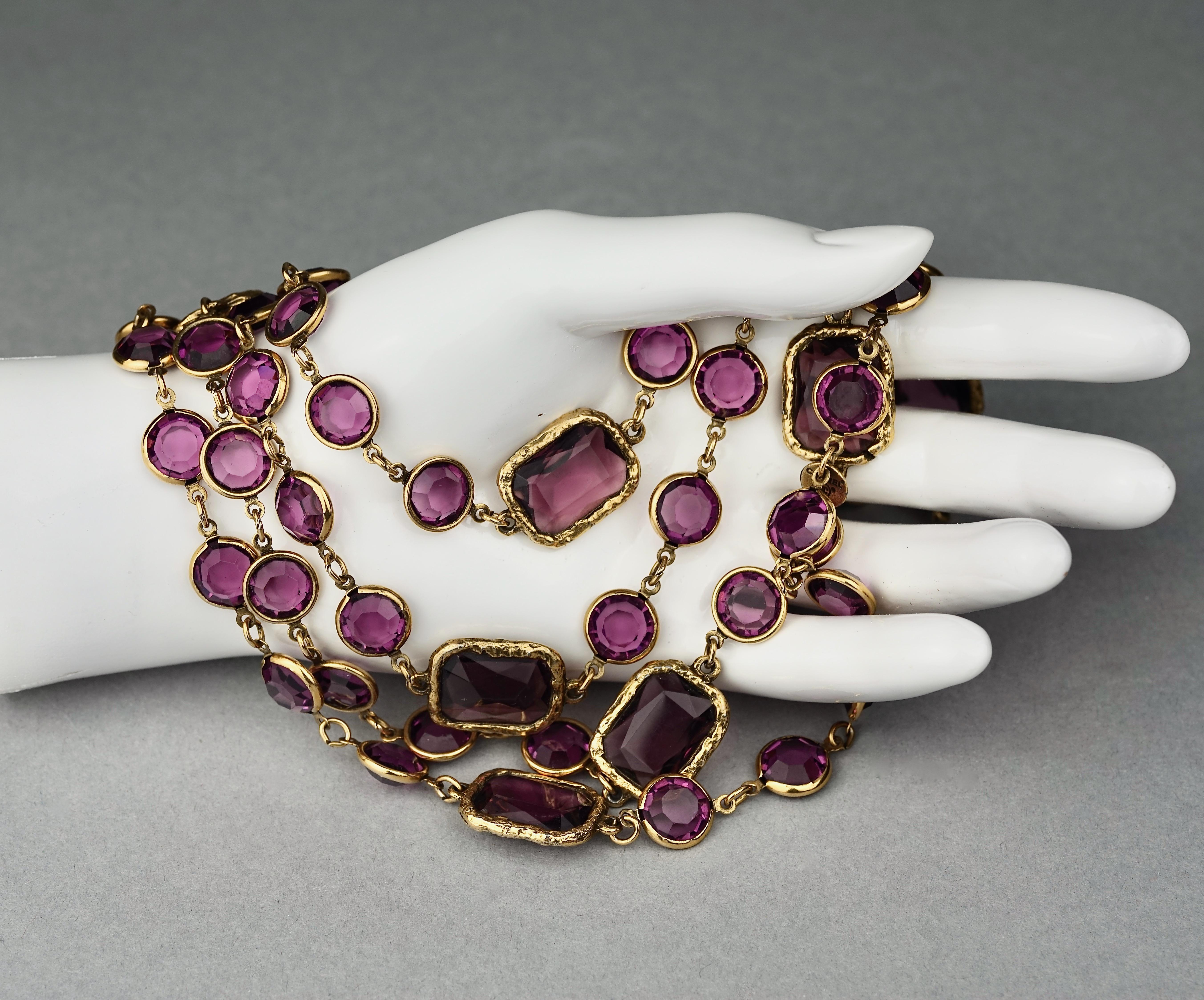 Women's Vintage 1981 CHANEL Chicklet Amethyst Crystal Bezel 66