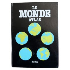 Vintage 1981 French World Atlas — Atlas Bordas, Large Format, Full-Color 2C179