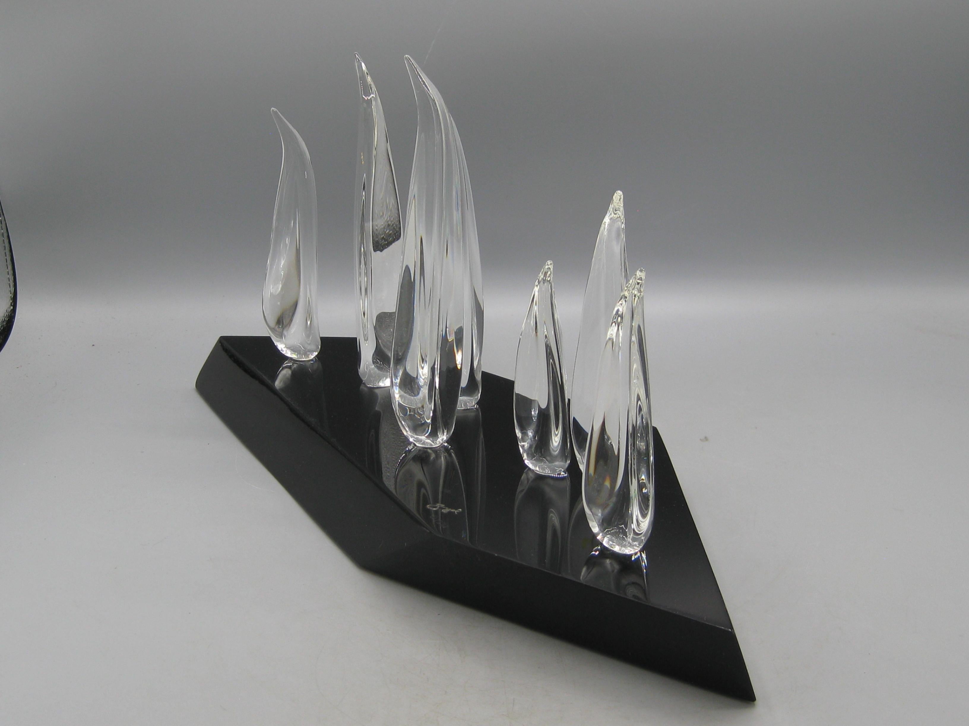 Vintage 1981 Guyol Glass & Acrylic Lucite Figural Penguin Art Sculpture Signed! in vendita 5