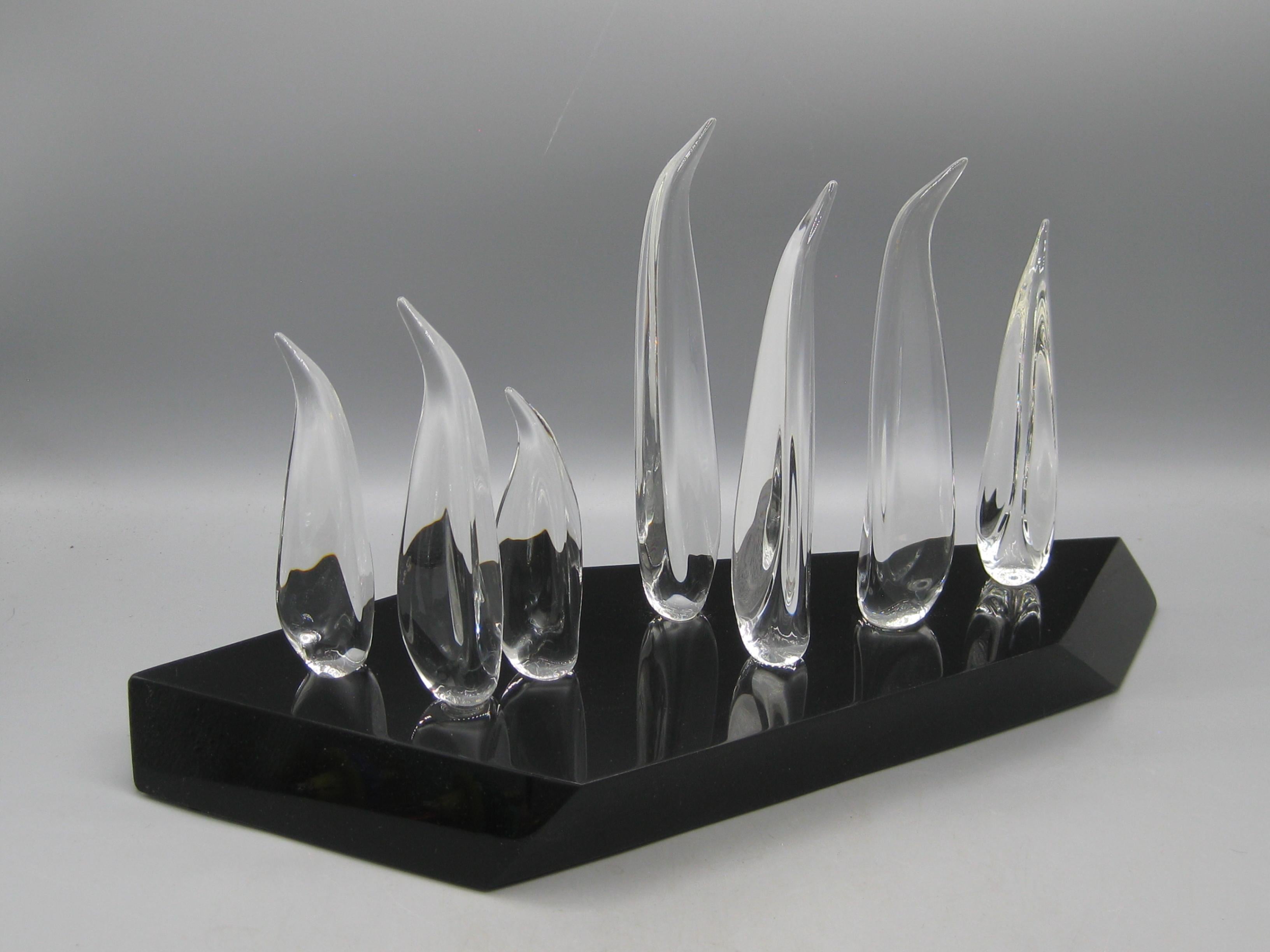 Vintage 1981 Guyol Glass & Acrylic Lucite Figural Penguin Art Sculpture Signed! in vendita 6